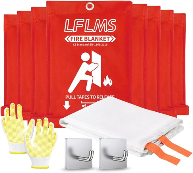 Fire Blankets Emergency for Home, 8 Pack Fire Suppression Blanket, 40” x 40” by Unknown