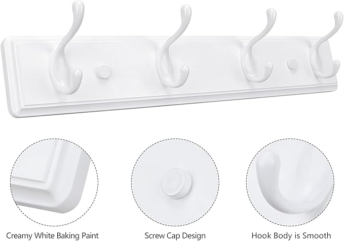 Badiano Wooden Coat Rack, Wall-Mounted Organizer - Image 5