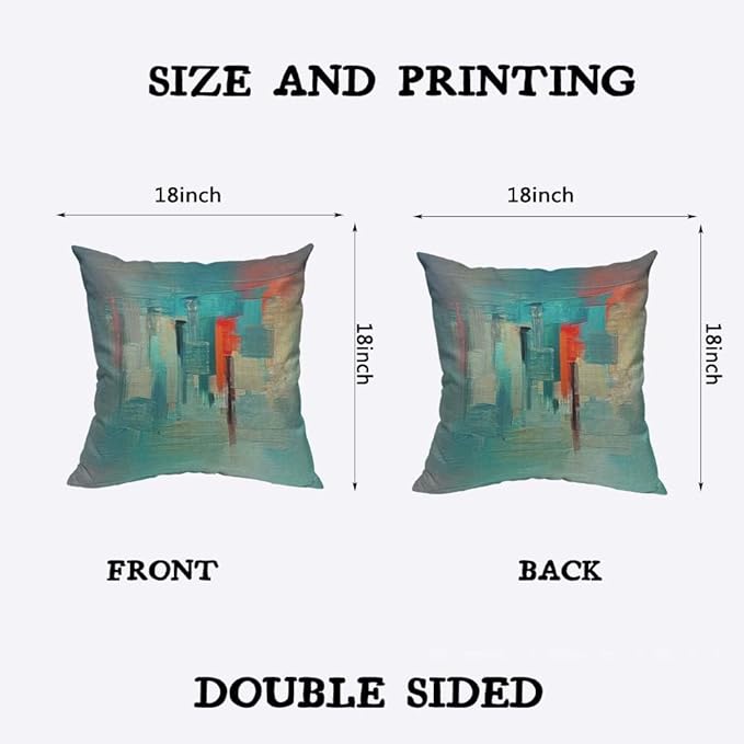TKS MITLAN Colour Paint Pillow Cover 18x18 inch Modern Art Made - Image 2