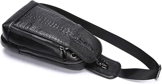 Hebetag Crocodile Genuine Leather Sling Chest Bag - Image 4