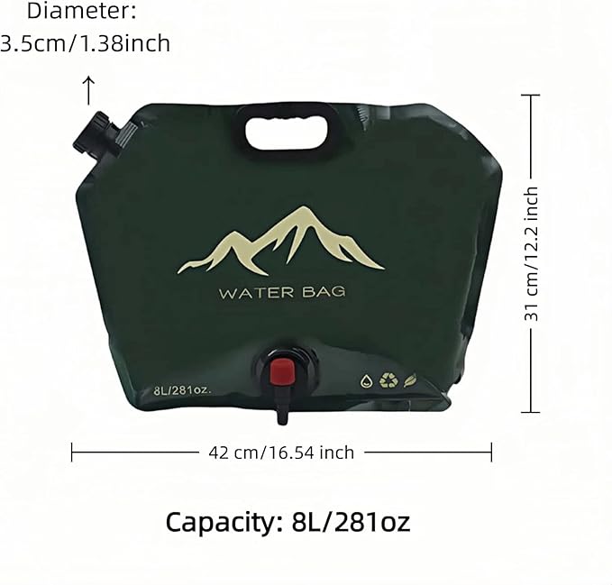 8L/281oz Outdoor Collapsible Water Jug BPA-Free w/Adjustable Faucet - Image 3