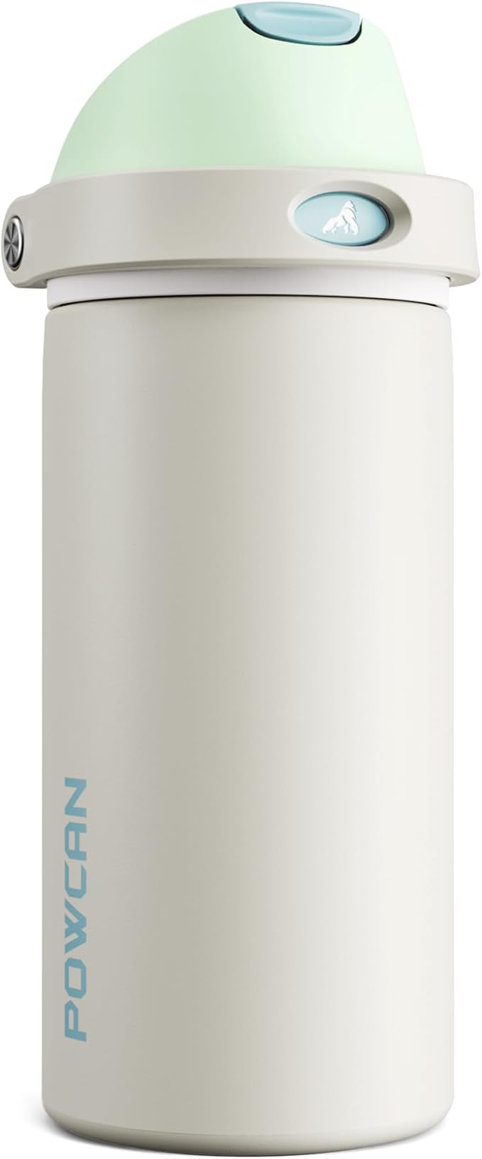 POWCAN 18 oz Steel Insulated Water Bottle: 2-in-1 Push-Button Spout & Flip by POWCAN