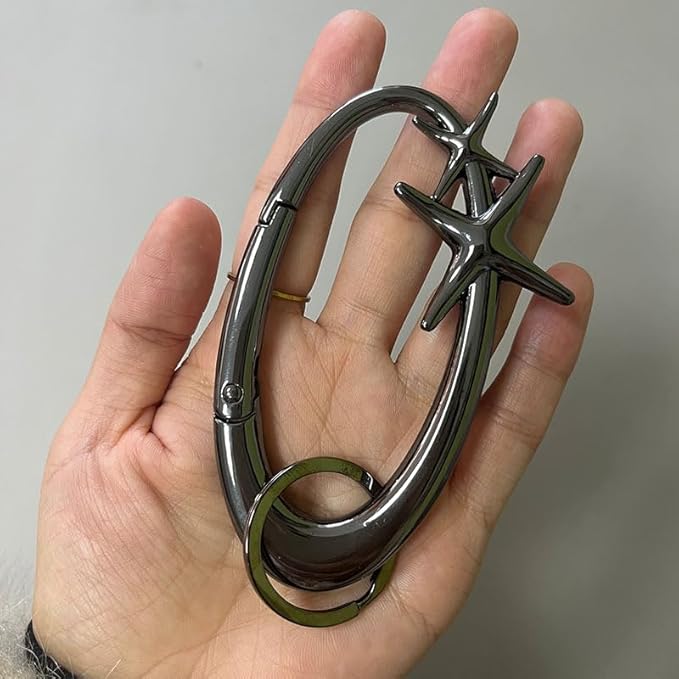 Y2K Cute Star Carabiner Keychain Cool Belt Loop Clip Starlight Heavy Duty - Image 4
