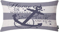 EKOBLA Nautical Pillow Covers Home is Wherever We Drop Our Anchor Waist Lumbar by EKOBLA