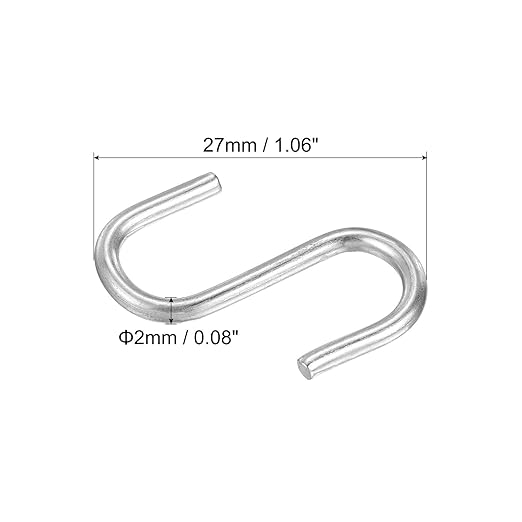 PATIKIL 1" S Shaped Hooks, 12 Pack Multipurpose S Hanging Hooks - Image 2
