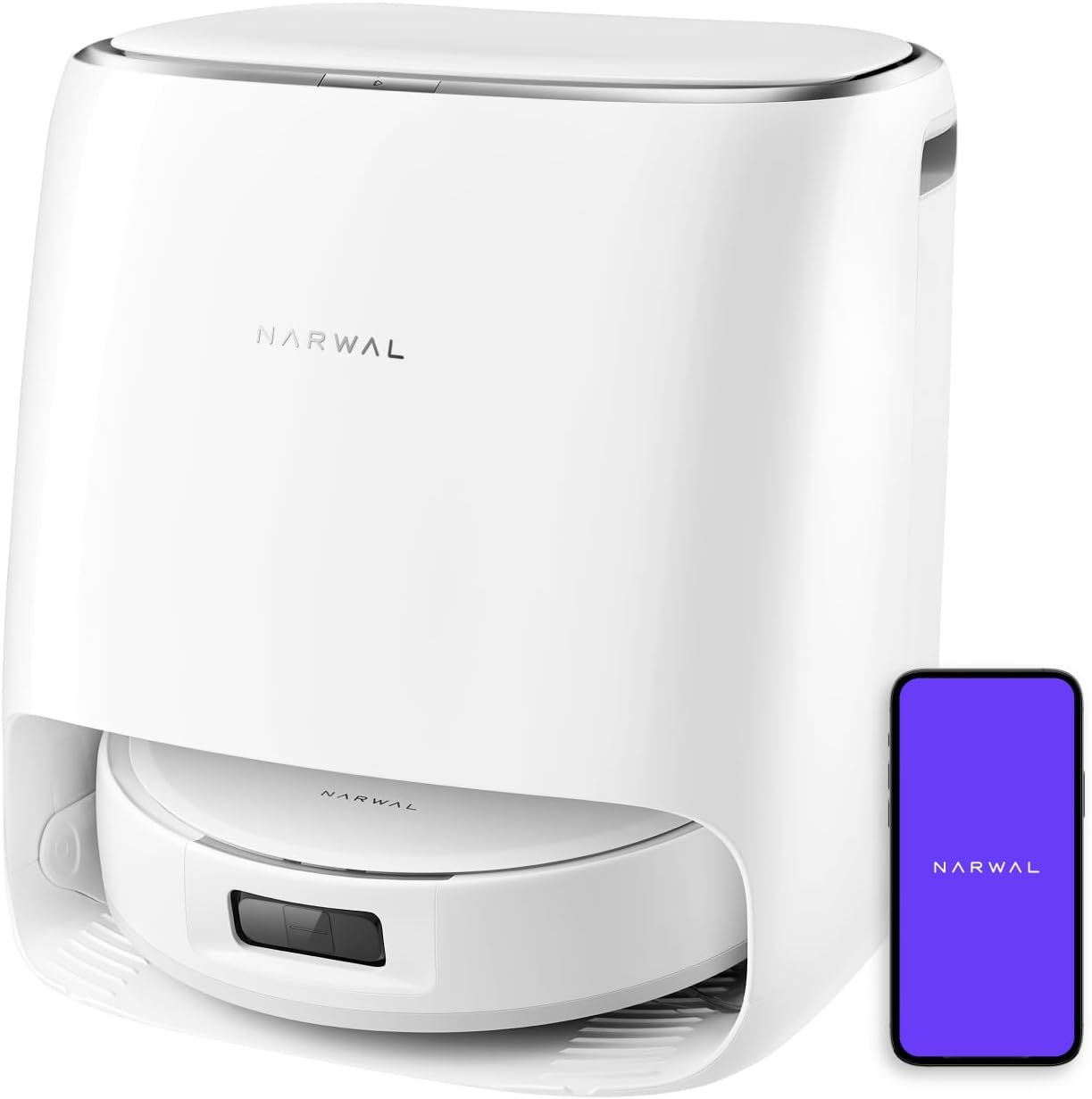 NARWAL Freo Pro Robot Vacuum and Mop Combo, Tangle Free Robot Mop, 8500Pa Powerful Suction, Self-Emptying, Auto Mop Washing, Auto Drying, Obstacle Avoidance, Ideal for Pet Hair and Hard Floor