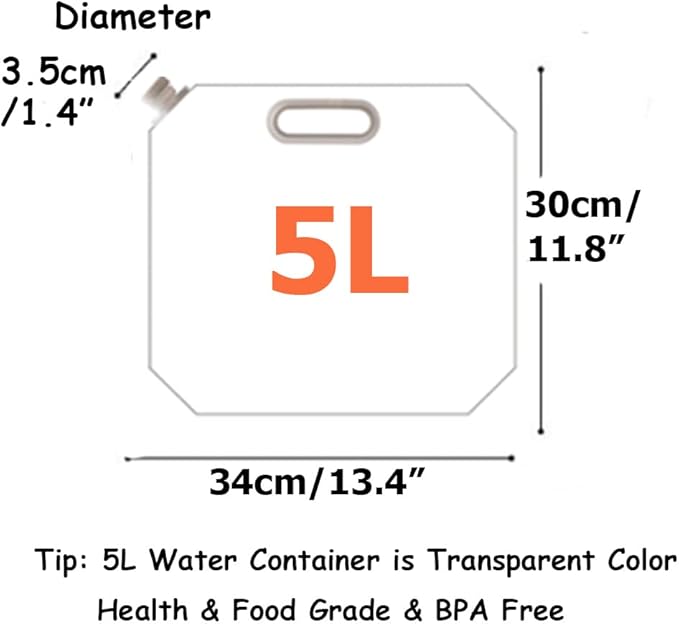 SUPANT Collapsible Emergency Water Jug Container Bag, BPA Free Plastic Water - Image 5