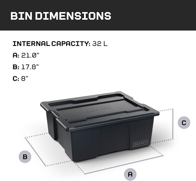 DECKED Payloader 32 L - 75 lb Bin / 200 lb Lid Load Rated - Image 2