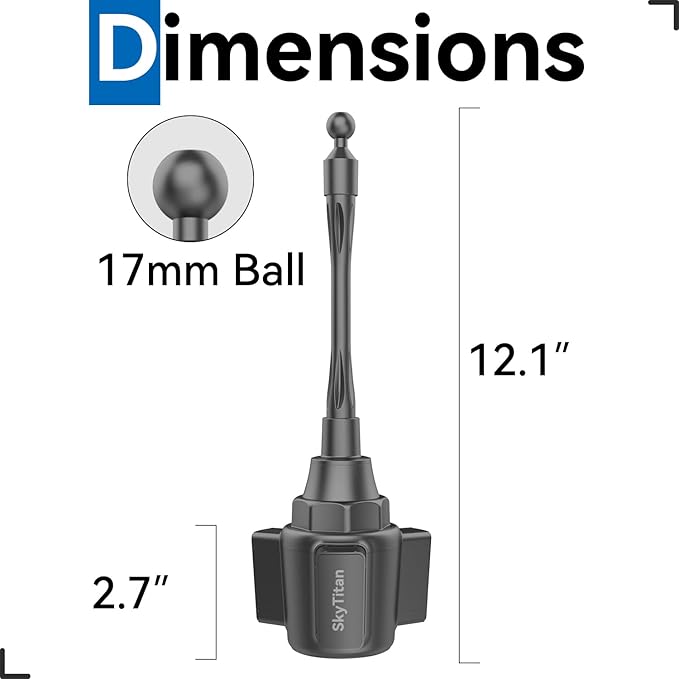 SkyTitanfor Garmin GPS Car Mount Cup Holder Replacement 17mm Ball Mount - Image 8
