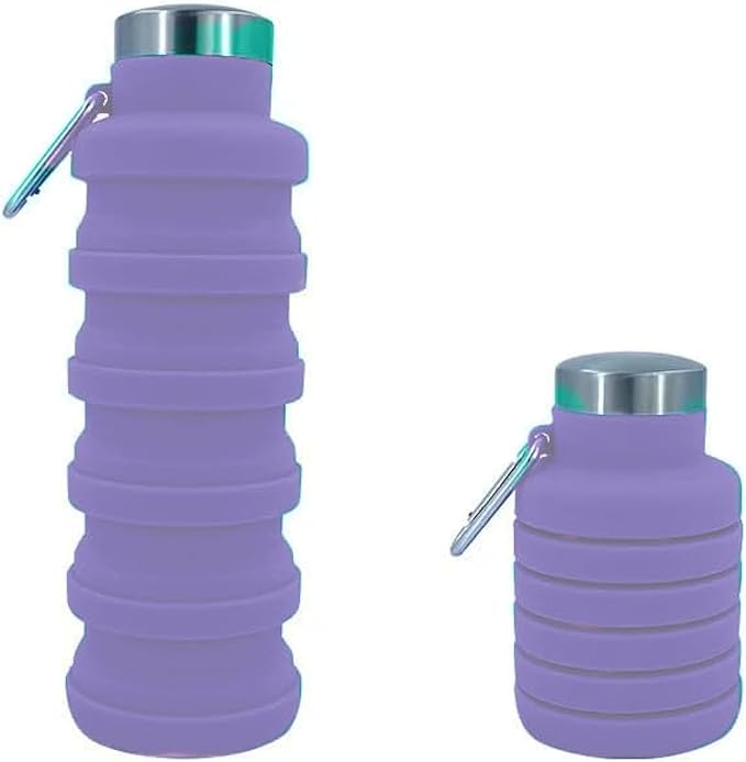 Collapsible Water Bottles 17oz, Odorless BPA-Free Silicone, Leak-Proof Foldable by VadoWorld