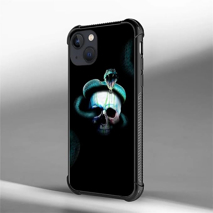 for iPhone 13 Mini Case, Skeleton Winding Snake Pattern Graphic Design Girl Boy - Image 7