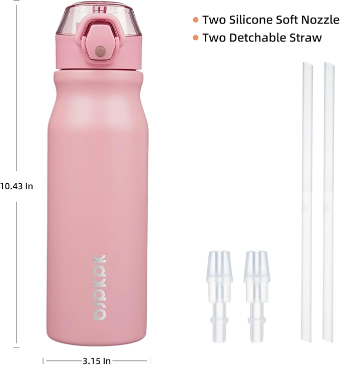 BJPKPK Water Bottle with Straw 25oz Insulated Water Bottles Reusable Stainless - Image 4