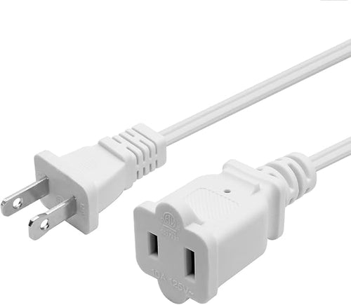2 Prong Extension Cord, US Male/Female Power Cable - Image 2