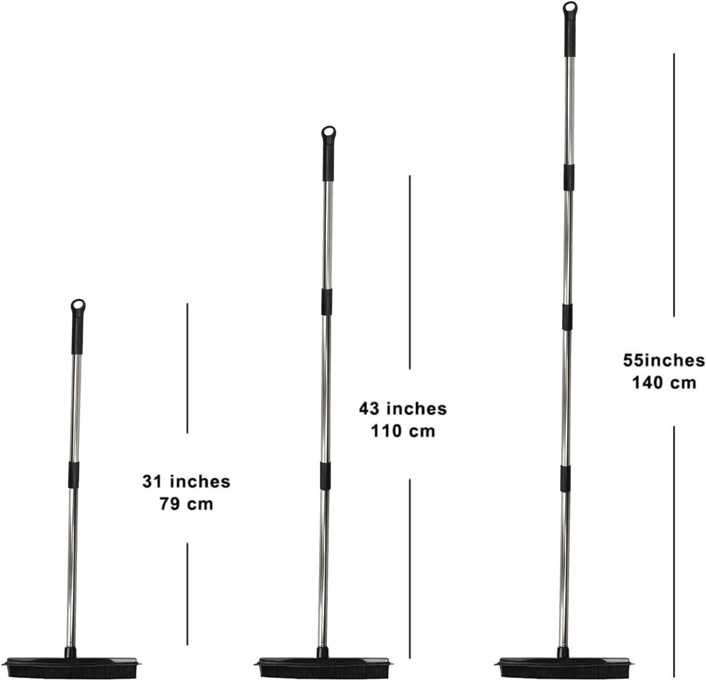 Pet Hair Rubber Broom Floor Brush for Carpet Dog Hair Remover with Built in Squeegee Silicone Broom Suitable for All Surface