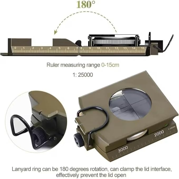 Multifunctional Military Aiming Navigation Compass Compass | IP65 Military - Image 7