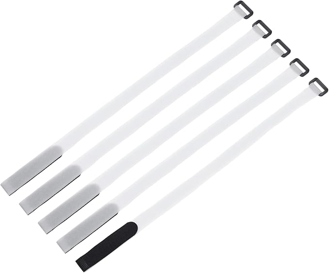 MECCANIXITY 5Pcs Reusable Battery Tie Down Straps, 0.8x20" White Nylon by MECCANIXITY