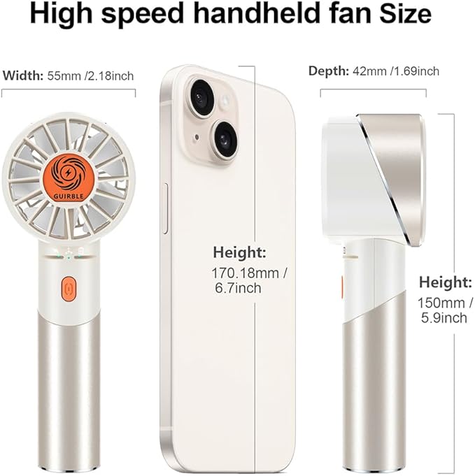Handheld Fan, Portable Turbo Fan, Powerful Personal Fan, USB Rechargeable Mini - Image 5