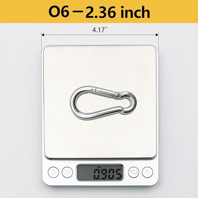 Stainless Steel Carabiner Clips Heavy Duty.Spring Snap Hook Carabiner 12 Pack. - Image 5