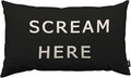 TKS MITLAN Scream Here Pillow Cover 12x20 inch Black White Phrase Pillows by TKS+MITLAN