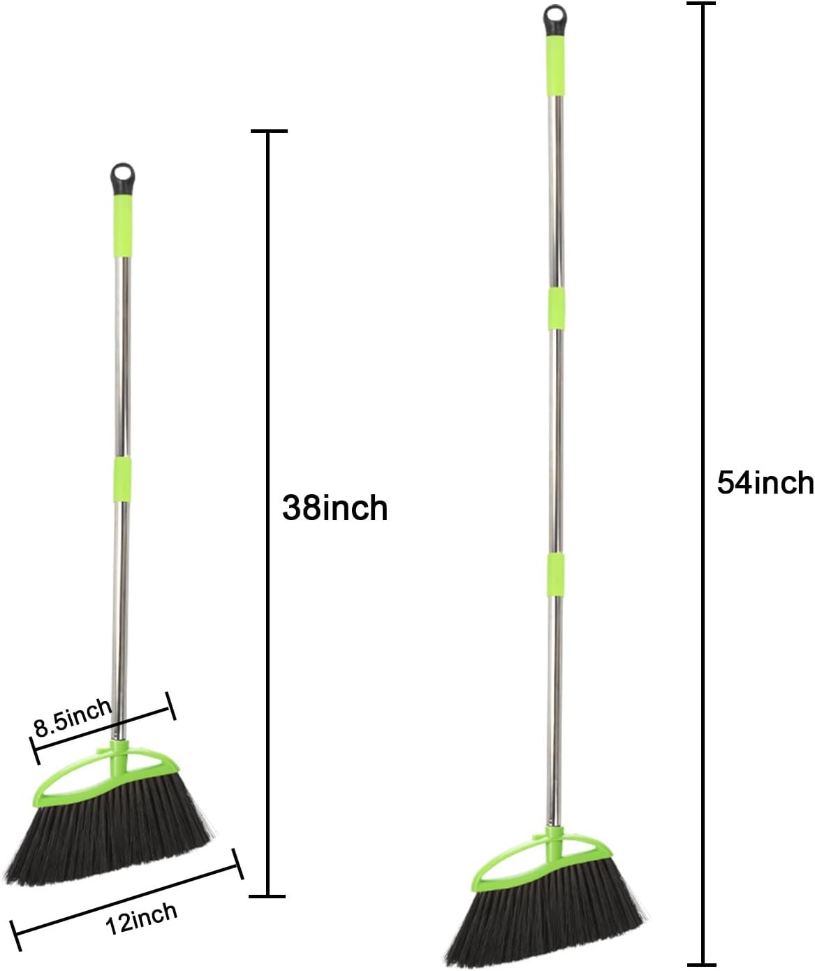 Soft Bristles Green Angle Broom Long Handle Indoor Broom for Hardwood Floor Sweeping Floor Cleaning Broom