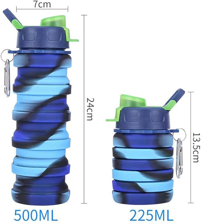 Collapsible Water Bottles 3 Pack Expandable Water Bottle 500ml - Image 2