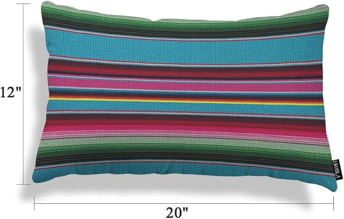 EKOBLA Decorative Lumber Cushion Case Mexican Stripes Pattern Ethnic Cinco De - Image 5