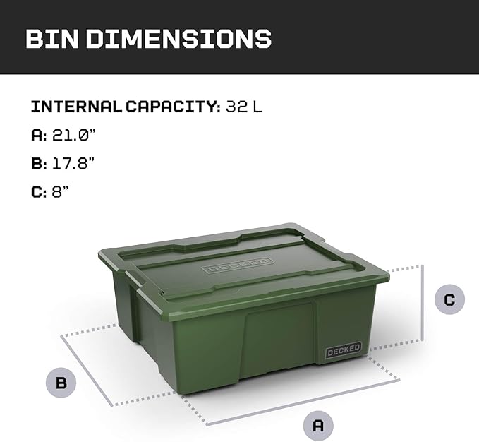 DECKED Payloader 32 L - 75 lb Bin / 200 lb Lid Load Rated - Image 2