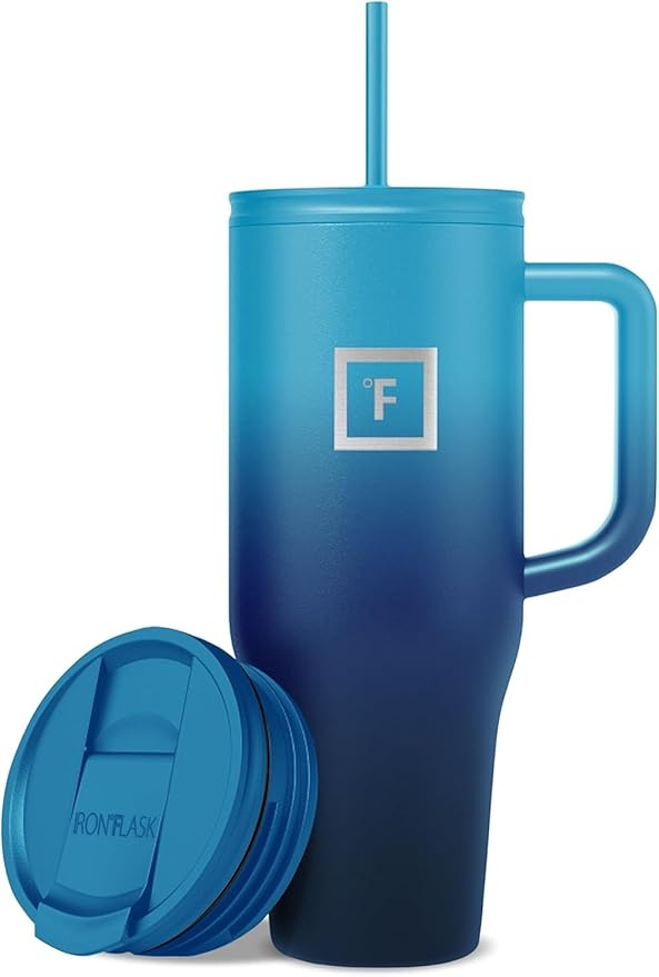IRON °FLASK Co-Pilot Insulated Mug w/Straw & Flip Cap Lids by IronFlask