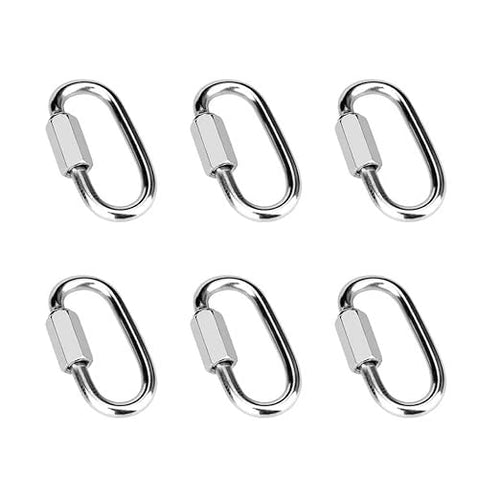 6 Pcs 2 Inch 304 Stainless Steel Screw Chain Quick Links, 650 Lbs Capacity by Vmuter