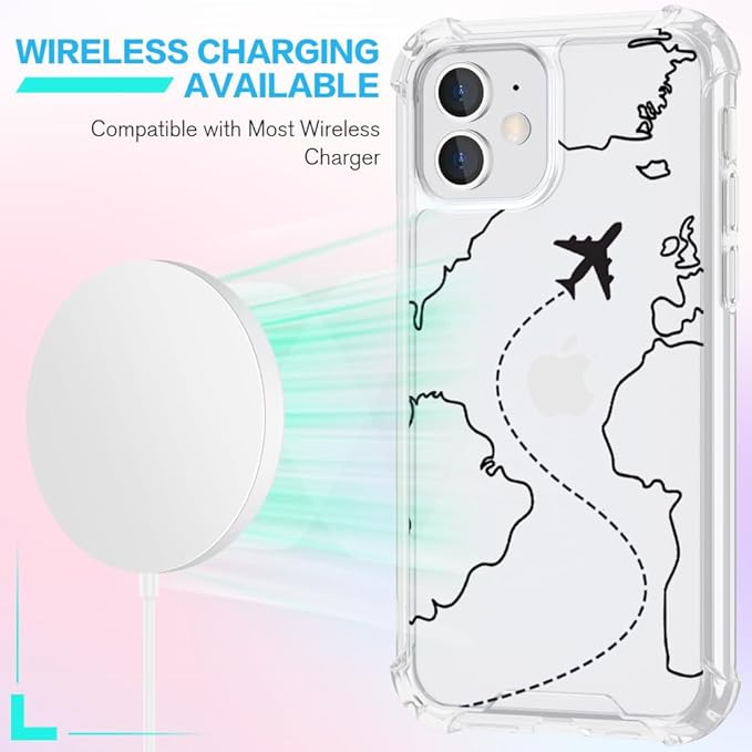 FANXI Minimalist Airplane Travel Map Phone Case Compatible - Image 3