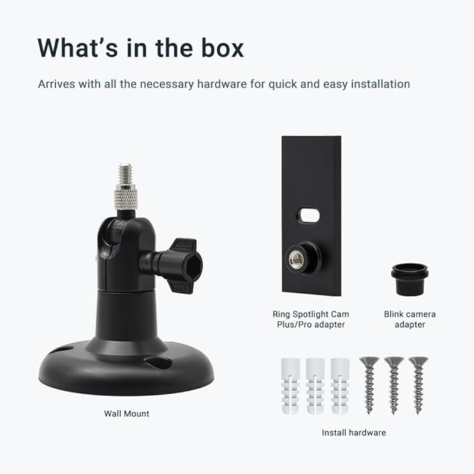 Holicfun 360° Adjustable Indoor/Outdoor Security Camera Wall Mount - Image 5
