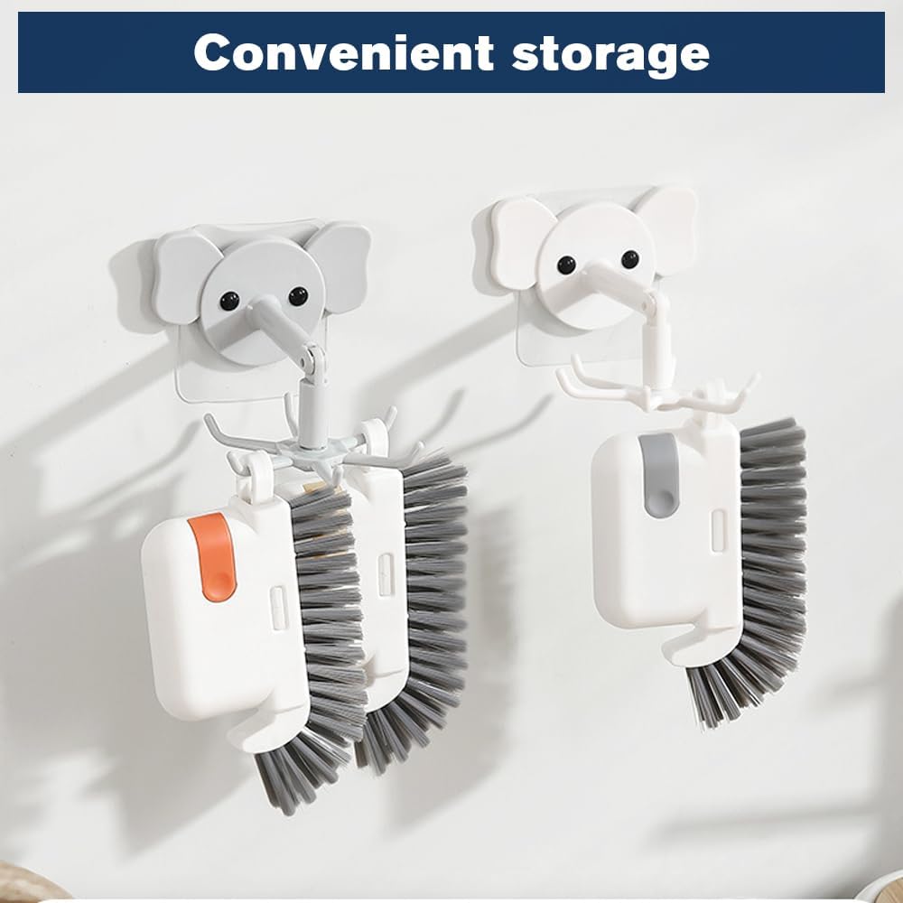 3 in 1 Groove Cleaning Brush, 2025 New Multifunction Window Track Cleaner Brush, Hanging Hard Bristle Cleaner Brushes for Kitchen (Grey and Orange)