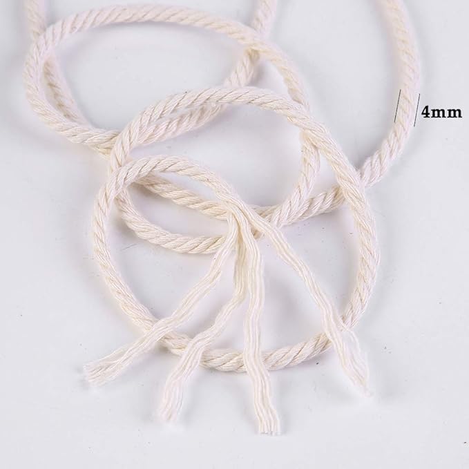 Macrame Cord 4mm x 220Yards 100% Natural Cotton Macrame Rope Cotton Cord - Image 3