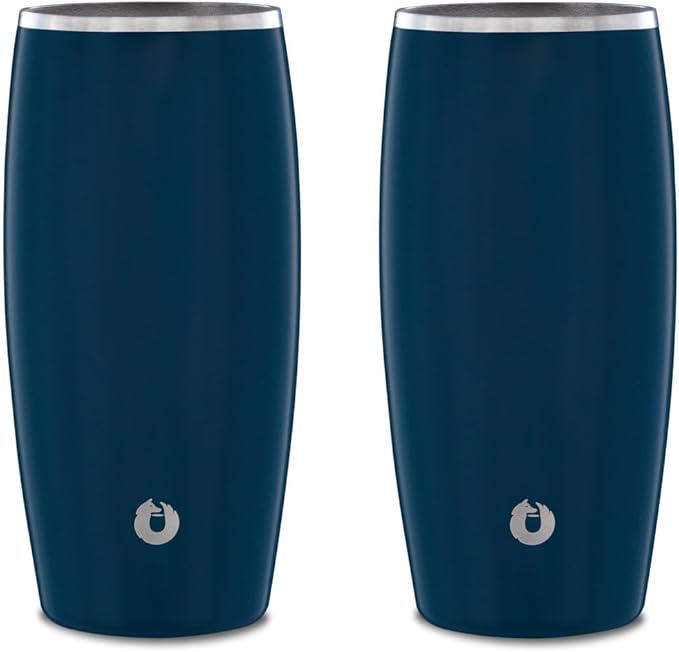 SNOWFOX Premium Vacuum Insulated Stainless Steel Beer Glass, Home Bar by Snowfox