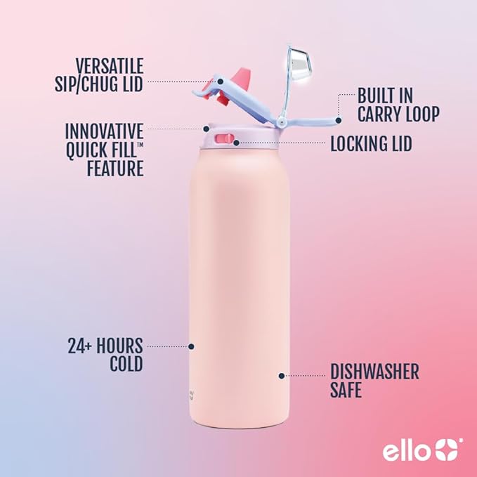 Ello Pop & Fill 22oz Stainless Steel Water Bottle - Image 4
