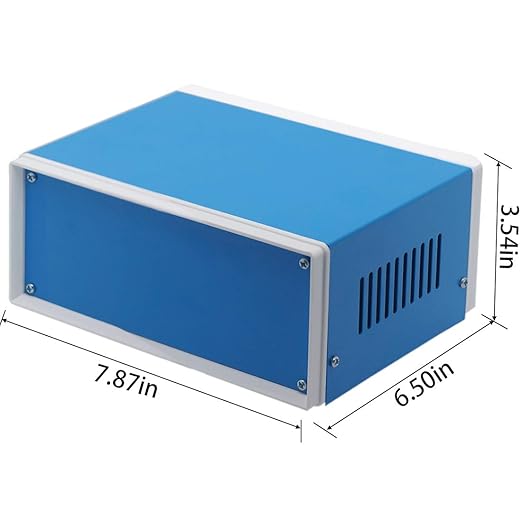 Zulkit Junction Box Blue Metal Project Box DIY Electric Enclosure Case - Image 2
