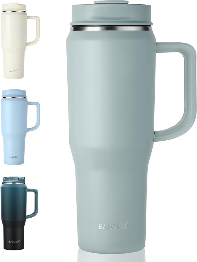 EALGRO 40 oz Tumbler with Handle, Insulated Tumblers with Lid and Straw by EALGRO