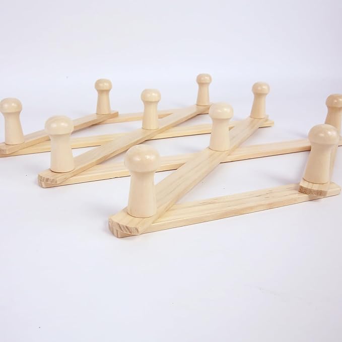 AMAPON Accordion Style Expandable Wall Wooden Coat Rack 10 Hooks Hang Hats - Image 5