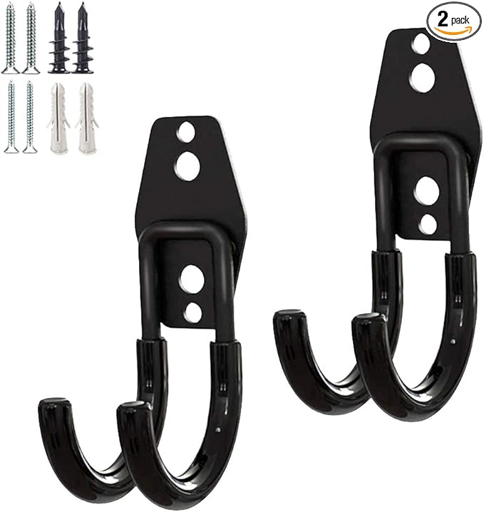 GeeWatom 2 Pack Garage Storage Utility Hooks，Garage Garden Tool Organizer，Steel by GeeWatom
