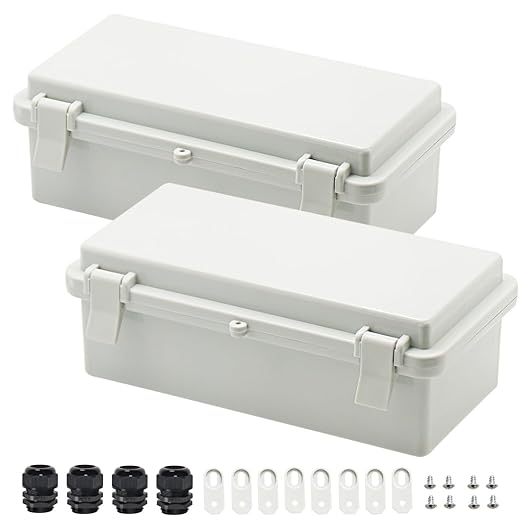 Zulkit 2pcs Junction Box ABS Plastic Dustproof Waterproof IP65 Electrical Boxes by Zulkit