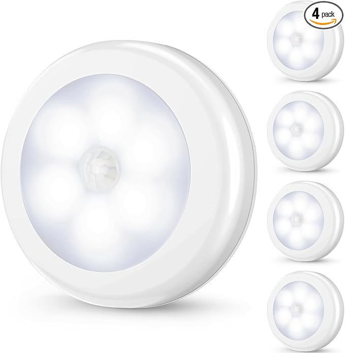 Mlambert 4 Pack Motion Sensor LED Night Light, Cordless Battery-Powered by Mlambert