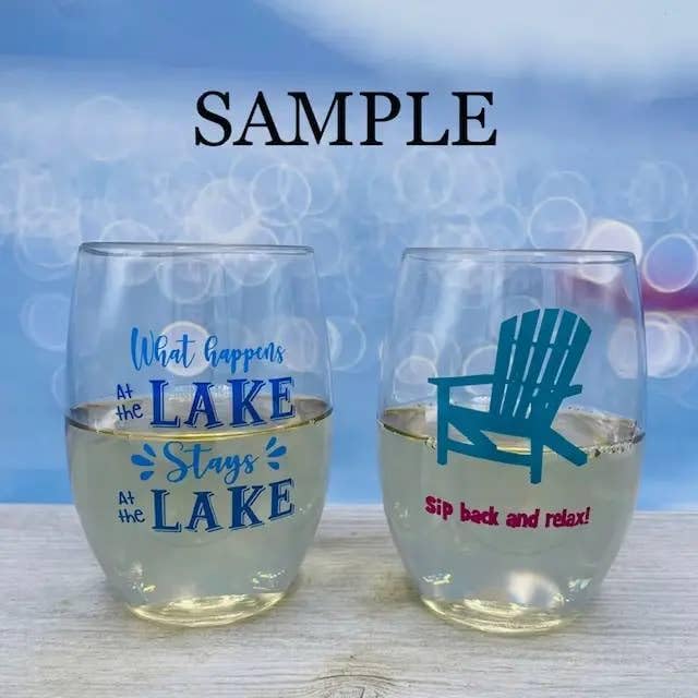 Set of 4 Shatterproof Designer 16 oz Plastic Wine Glasses MADE in the USA - Image 4