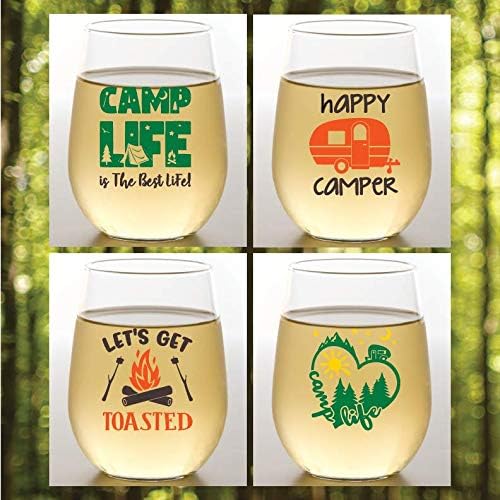 Set of 4 Shatterproof Designer 16 oz Plastic Wine Glasses MADE in the USA - Image 2