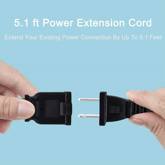 2-Pack Extension Cord 2 Prong, 5FT Short and Small Etension Cords Male/Female - Image 8