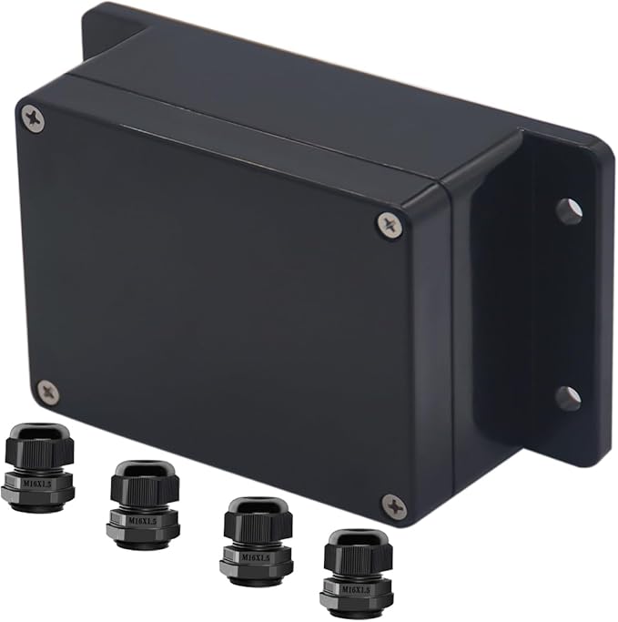 Project Box ABS Black Electrical Boxes IP65 Outdoor Waterproof Box Electronic by Raculety