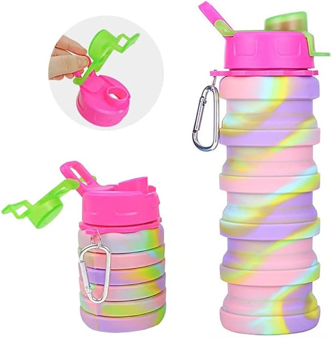 Collapsible Water Bottles 3 Pack Silicone Water Bottle - Image 4