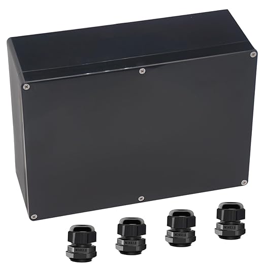 Junction Box IP65 Waterproof ABS Plastic Electrical Project Case Power Junction by Otdorpatio