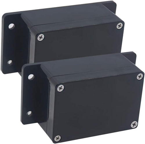 2 Pack Project Box IP65 Waterproof Junction Box ABS Plastic Black Electrical by Raculety