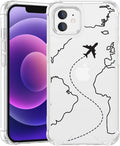 FANXI Minimalist Airplane Travel Map Phone Case Compatible by FANXI