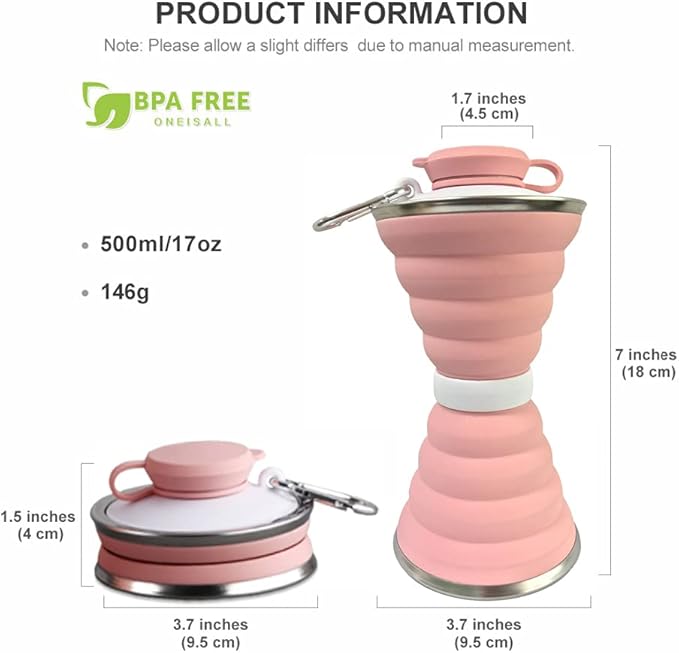 Collapsible Water Bottle, Camping Cup - Image 6